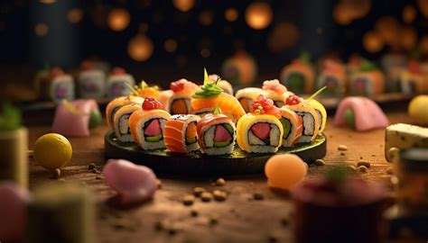 Premium Ai Image Tasty Sushi Professional Advertisement Photoshoot