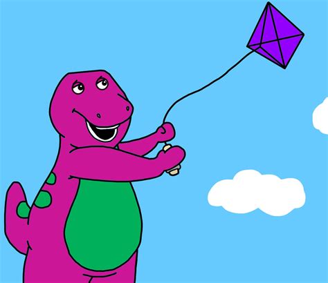 Barney The Dinosaur Flying A Kite By Nicholasvinhchaule On Deviantart