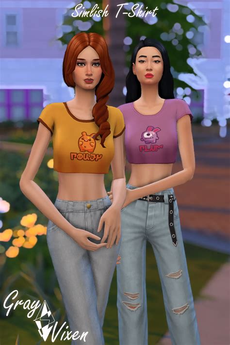 The Sims Simlish Crop Top T Shirt Custom Content