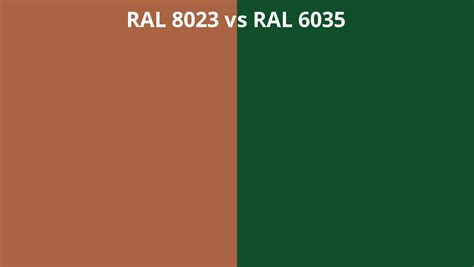 RAL 8023 vs 6035 | RAL colour chart UK