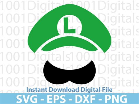 Luigi Hat Svg, Mario Hat Silhouette Svg, Mario Clipart, Cut File ...