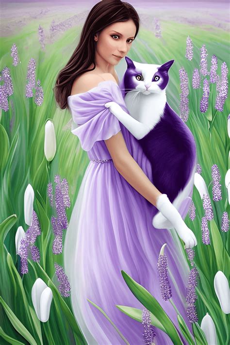 Beautiful Brunette Fairy In Lavender Creative Fabrica