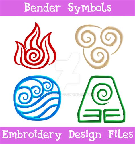 Bender Symbols Atla Embroidery Files By Theharley On Deviantart