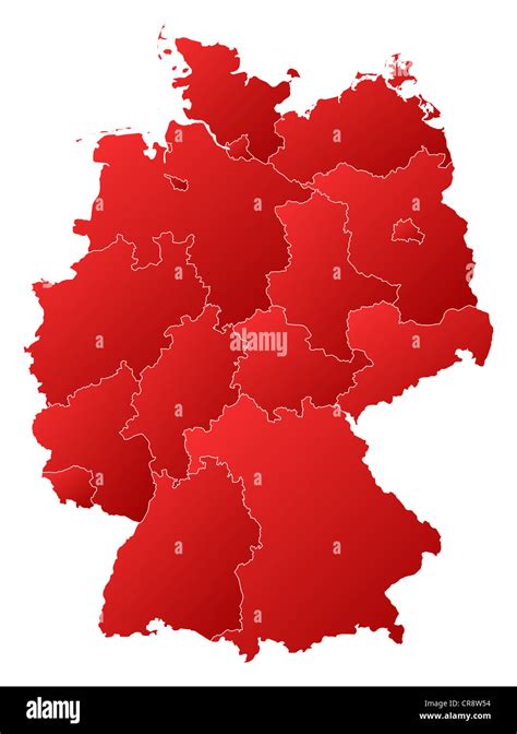 Political map of Germany with the several states Stock Photo - Alamy