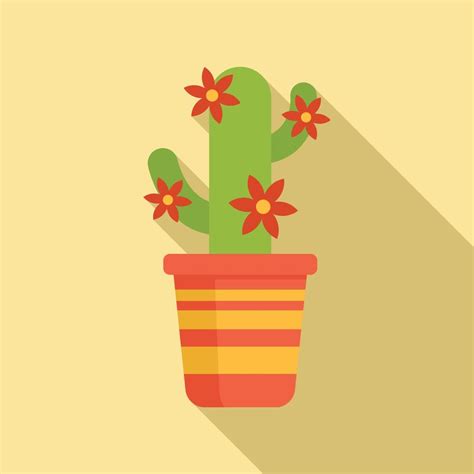 Cactus Plant Icon Flat Style 14622465 Vector Art At Vecteezy