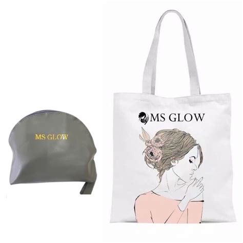 Jual Pouch Ms Glow Dompet Ms Glow Tote Bag Putih Ms Glow Tas Putih