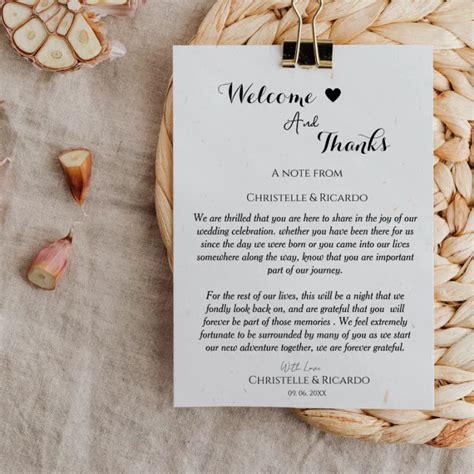 Modern Welcome And Thank You Wedding Guest Table Zazzle