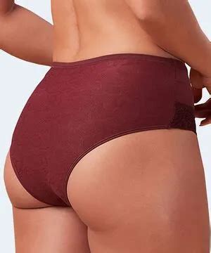 Calcinha De Microfibra Trabalhada Cintura Alta Pala Dupla Renda Na Perna Nayane Lingerie