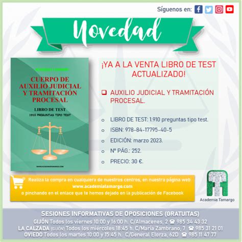 Ya A La Venta Libro De Test Actualizado Auxilio Judicial Y