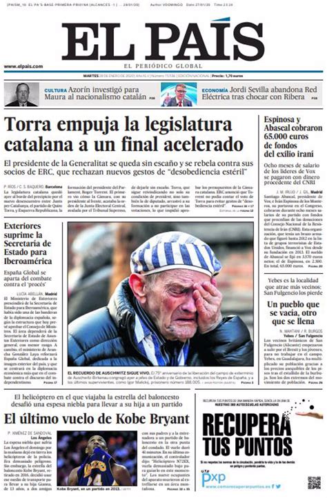 Las Portadas De Los Peri Dicos Del Martes De Enero De