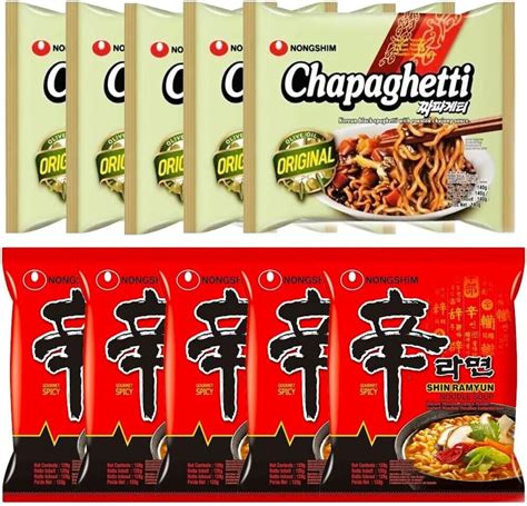 Nongshim Shin Ramyun And Chapagetti Black Bean Sauce Ramen Noodle 10