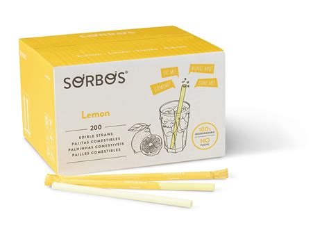 Buy Sorbos Edible Straws Lemon Flavored Sustainable Individually