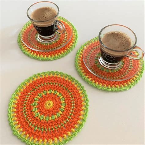 Set Di Sottotazza Sottobicchiere Uncinetto Centrini Etsy Italia