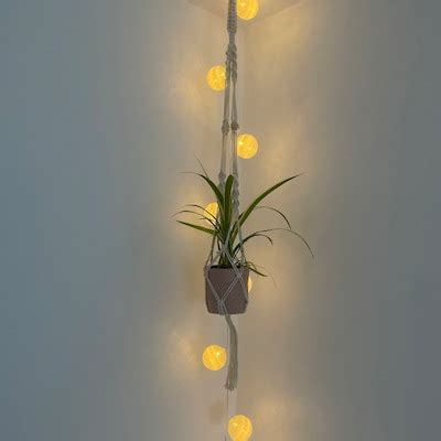 Macrame Ceiling Plant Hanger Indoor, Hanging Wall Planter, Macrame Wall ...