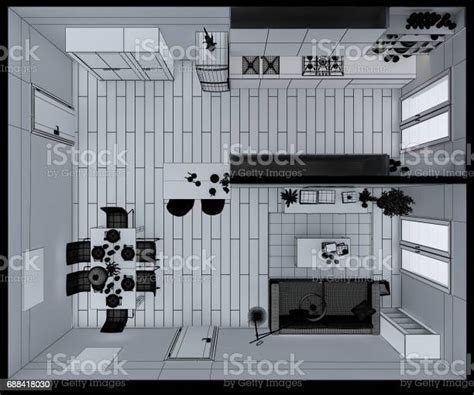 아파트 3d 인테리어 렌더링 3차원 형태에 대한 스톡 벡터 아트 및 기타 이미지 3차원 형태 가구 가정 주방 Istock