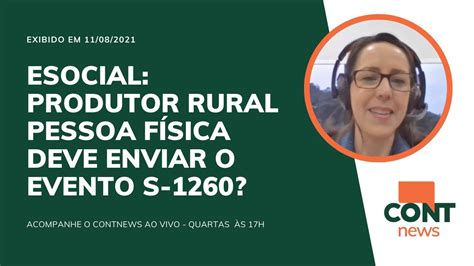 eSocial produtor rural pessoa física deve enviar o evento S 1260