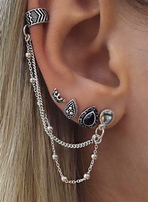 Fashion Pieces Water Drop Chain Earrings Stylesimo