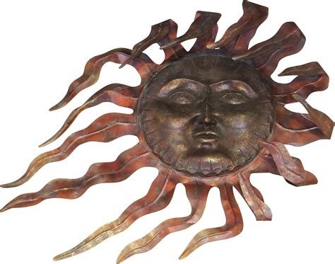 Luxe Large Outdoor Copper Sun Wall Art Decor Plaque Patio Garden Metal