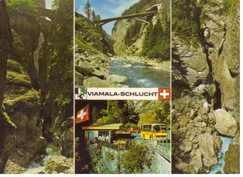 VIA MALA SCHLUCHT VIER ANSICHTEN MIT POSTAUTO Kaufen Auf Ricardo