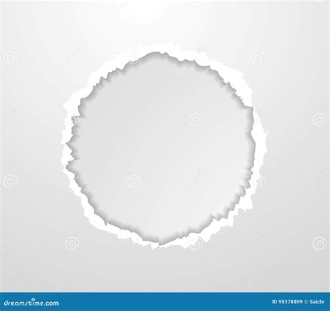 Abstract Circle Torn Paper Edge Background Stock Vector Illustration