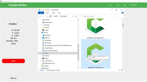 POP UP Menu Stating CM Needs V7 File Carbide Motion Carbide 3D