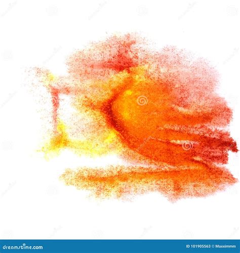 Paint Splash Ink Stain Red Orange Watercolour Blob Spot Brush W Stock