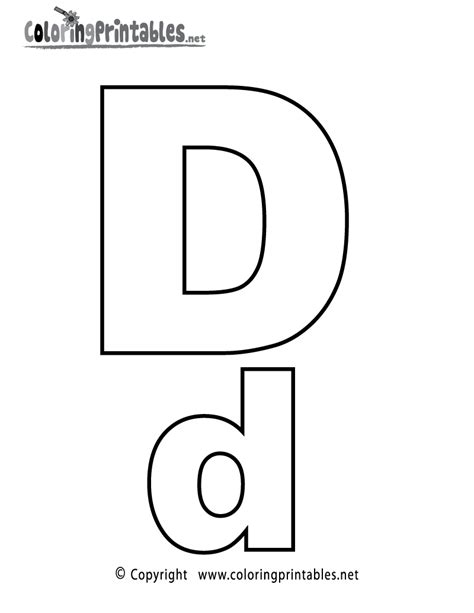 Alphabet Letter D Coloring Page A Free English Coloring Printable