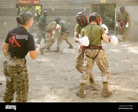 Recruits With Lima Company 3rd Recruit Training Battalion Engage In