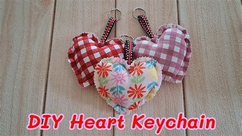 diy heart keychain    heart keychain  fabric scrape