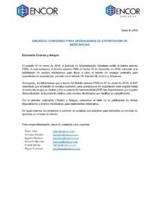 ENCARGO CONFERIDO PARA EXPORTACION DE MERCANCIAS CSENCOR