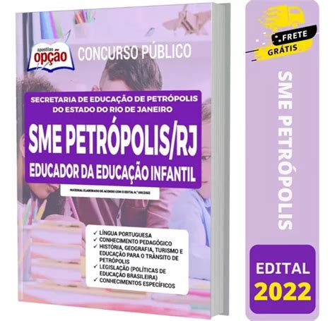 Apostila Sme Petrópolis Rj 2022 Educador Educação Infantil Frete grátis