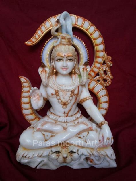 White Painted Lord Shiva Marble Statue For Worship At Rs In Jaipur