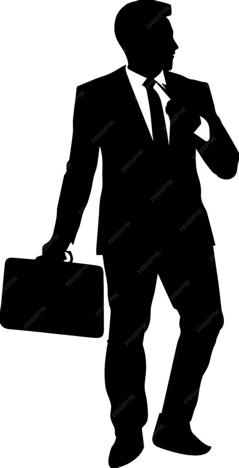 Premium Vector Business Man Vector Silhouette Illustration