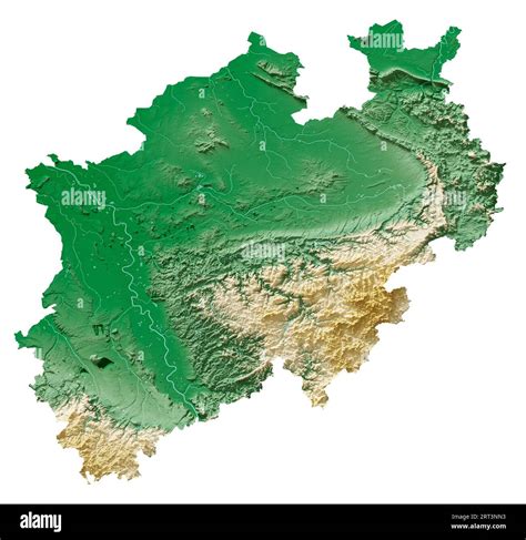 Nordrhein Westfalen German State Land Detailed 3D Rendering Of A