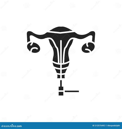 Hysteroscopy Glyph Black Icon Female Reproductive System Checkup Sign