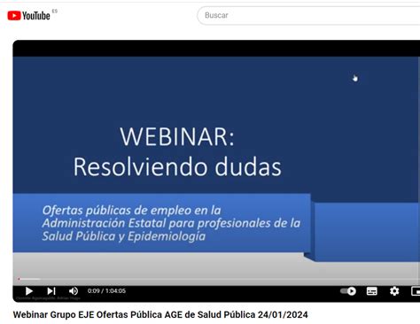 Grabaci N Del Webinar Del Grupo Eje Ofertas De Empleo P Blico Age