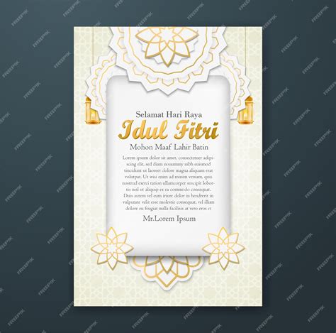 Premium Vector Hari Raya Idul Fitri Or Open House Invitation Banner