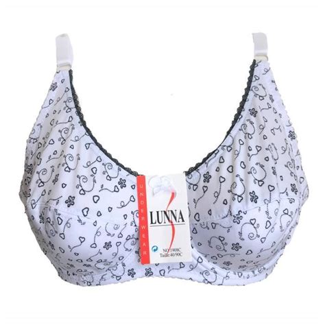 Soutien gorge 95C blanc motifs coeurs et fleurs noirs lingerie femme Blanc Cdiscount Prêt à Porter