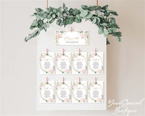 Wedding Seating Cards Template Seating Chart Wedding Seating - Etsy