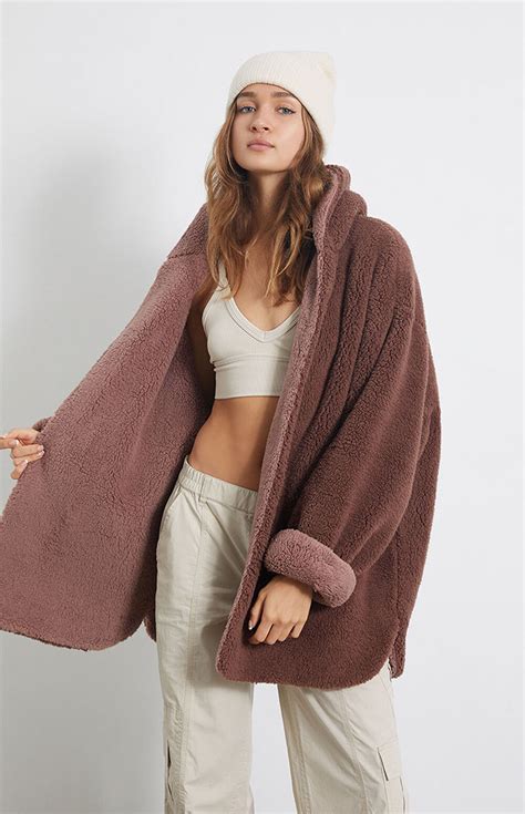 Pacsun Two Tone Open Front Sherpa Jacket Pacsun