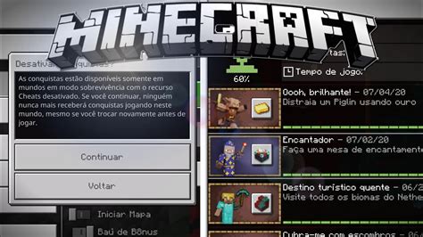 Como Reativar As Conquistas Do Minecraft Youtube