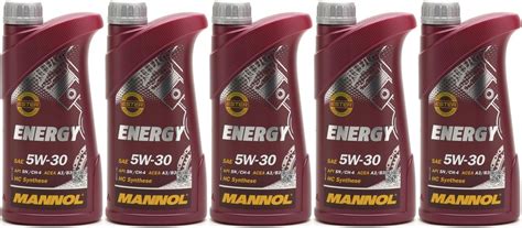 MANNOL Energy 5W-30 Motoröl 5x 1l = 5 Liter - SAE 5W-30 - PKW Motoröle ...