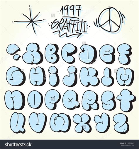 Graffiti Bubble Alphabet Vector Set Stock Vector (Royalty Free ...