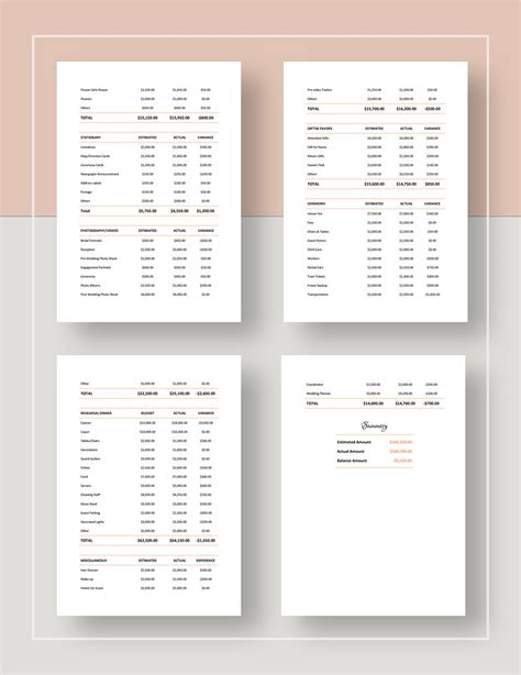 Free Printable Wedding Budget Worksheet Template - Download in Word ...