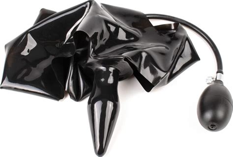 Rubberfashion Latex Thong Short Latex Slip For Men With Anal Plug Inflatable Anal Plug