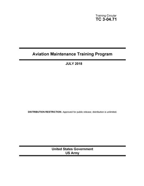 Training Circular Tc Aviation Maintenance Training Program July