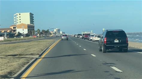 Seawall Drive In Galveston Island View Of The Beach YouTube