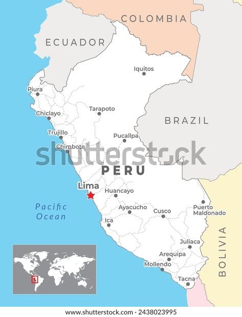 Peru Map Capital Lima Most Important Stock Vector (Royalty Free) 2438023995 | Shutterstock