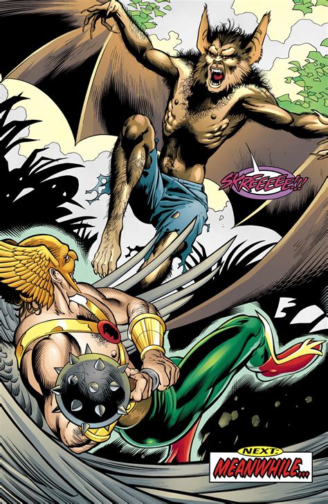 Hawkman Vs Manbat In JSA Vol 1 28 Art By Stephen Sadowski Christian