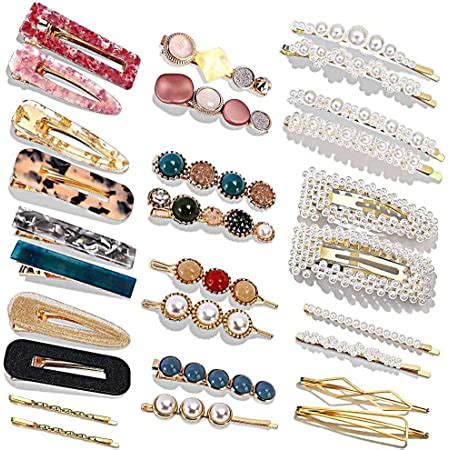 Amazon Pcs Hingwah Pearls And Acrylic Resin Hair Clips